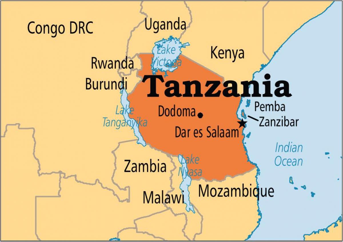 Карта дар-Эс-Салам Танзанія