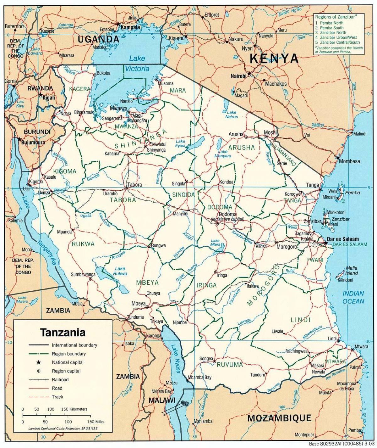 новая карта Танзаніі