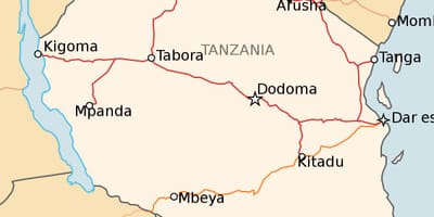 Карта жалезнай дарогі Танзанія 